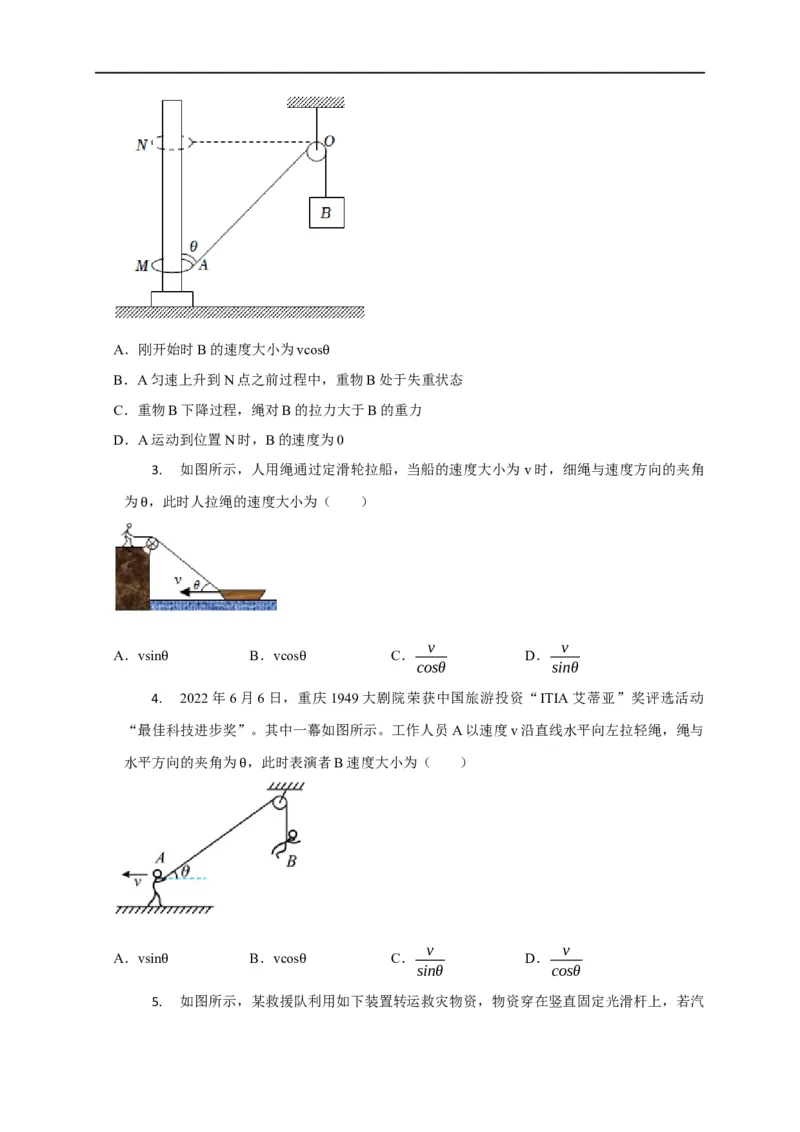 第14讲绳、杆连接体（原卷版）_4.2025物理总复习_2023年新高复习资料_专项复习_2023届高三物理高考复习101微专题模型精讲精练