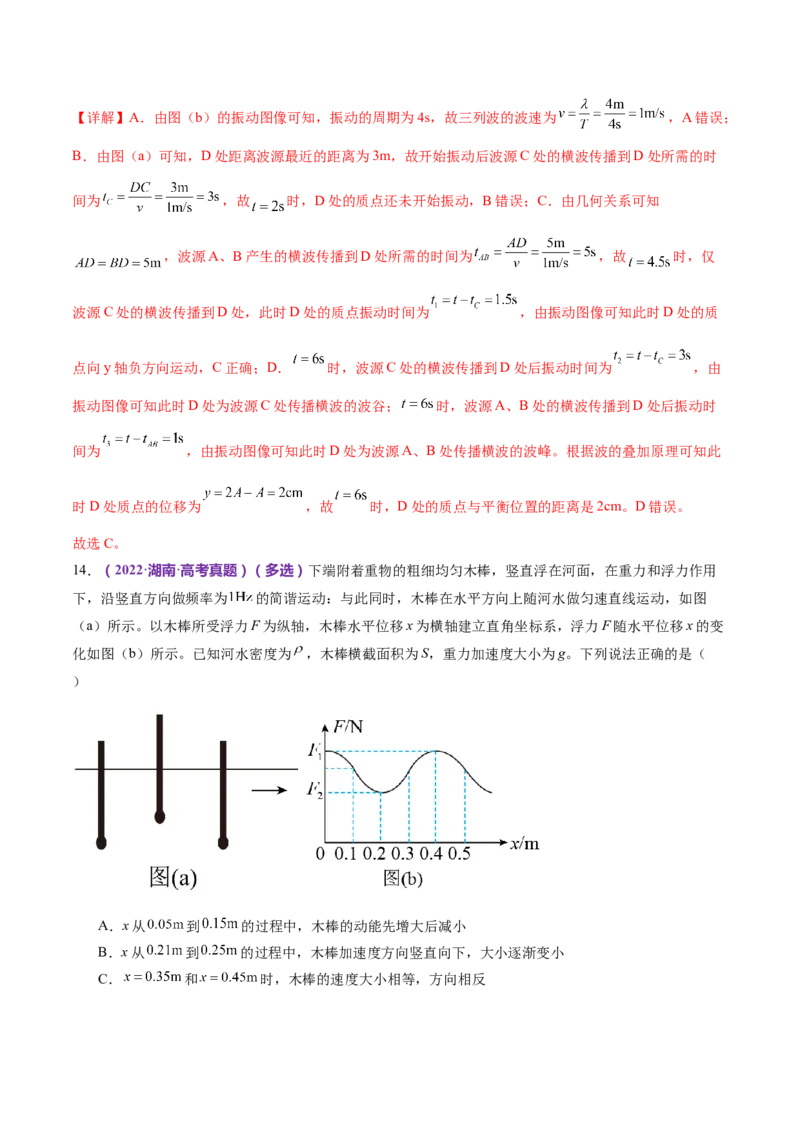 专题15机械振动与机械波（练习）（解析版）_4.2025物理总复习_2024年新高考资料_2.2024二轮复习_2024年高考物理二轮复习讲练测（新教材新高考）