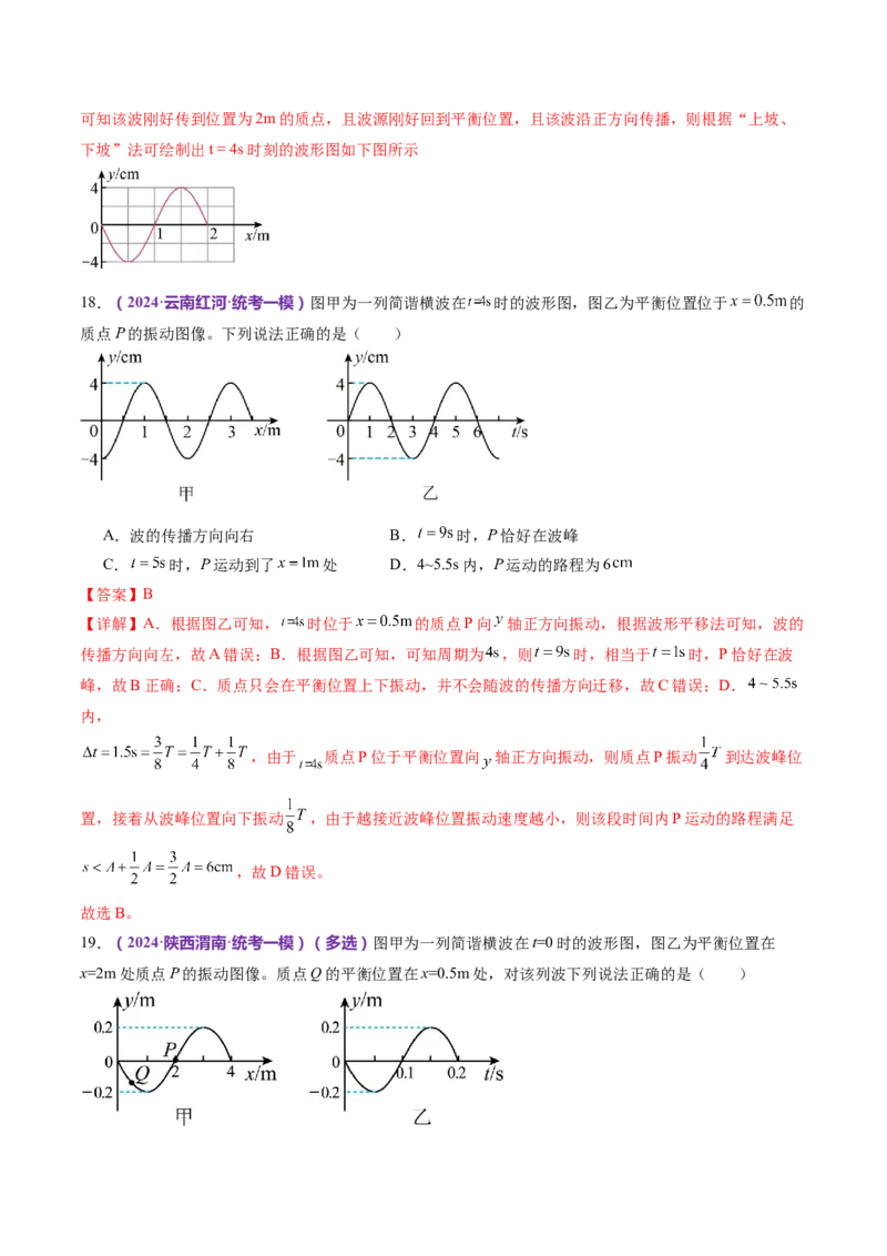 专题15机械振动与机械波（练习）（解析版）_4.2025物理总复习_2024年新高考资料_2.2024二轮复习_2024年高考物理二轮复习讲练测（新教材新高考）