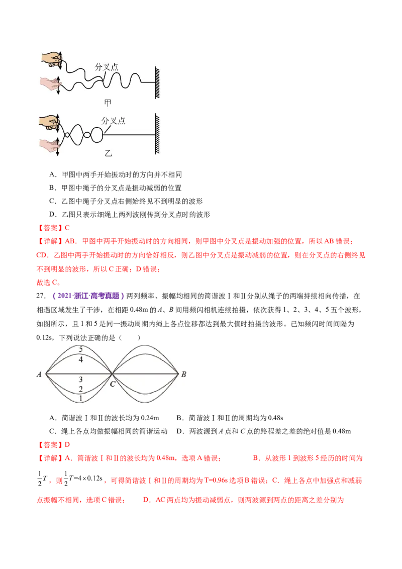 专题15机械振动与机械波（练习）（解析版）_4.2025物理总复习_2024年新高考资料_2.2024二轮复习_2024年高考物理二轮复习讲练测（新教材新高考）
