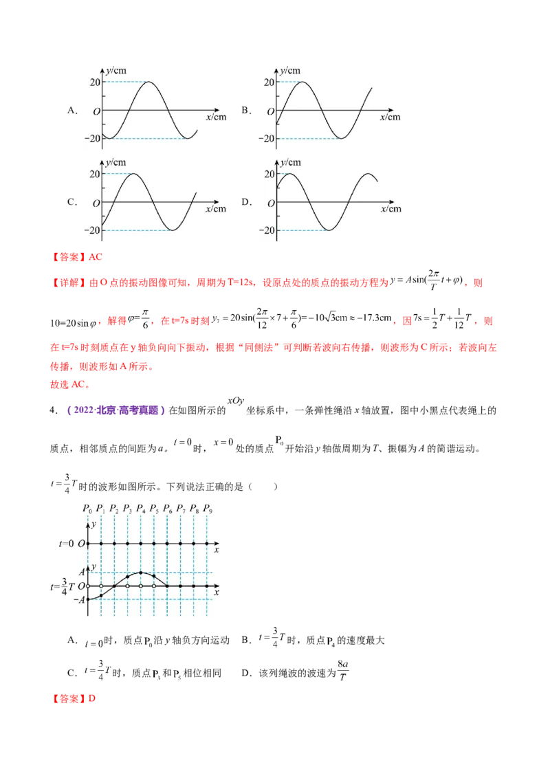 专题15机械振动与机械波（练习）（解析版）_4.2025物理总复习_2024年新高考资料_2.2024二轮复习_2024年高考物理二轮复习讲练测（新教材新高考）