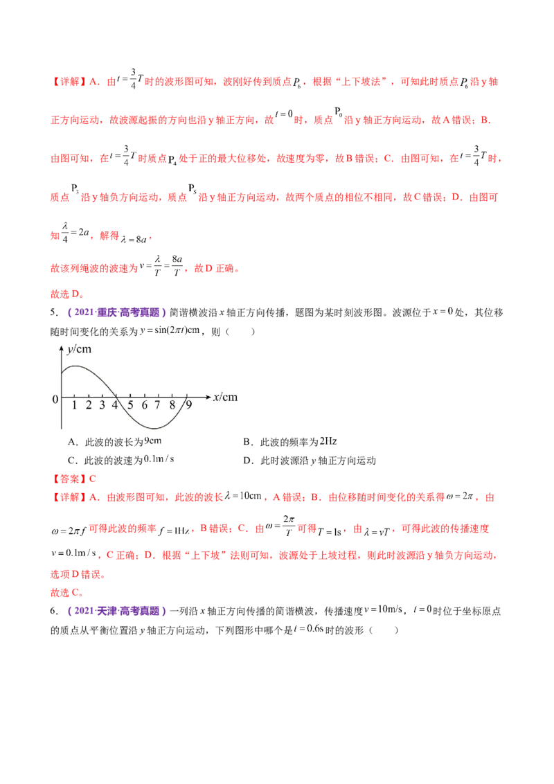 专题15机械振动与机械波（练习）（解析版）_4.2025物理总复习_2024年新高考资料_2.2024二轮复习_2024年高考物理二轮复习讲练测（新教材新高考）
