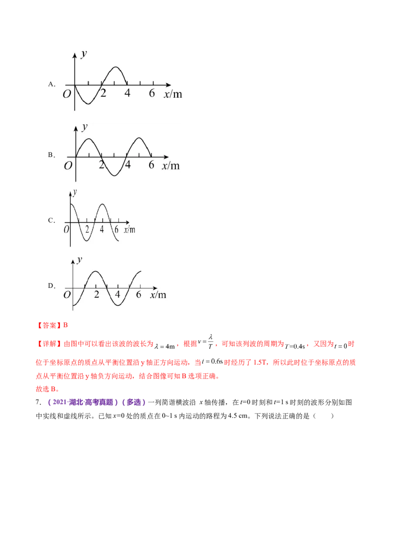 专题15机械振动与机械波（练习）（解析版）_4.2025物理总复习_2024年新高考资料_2.2024二轮复习_2024年高考物理二轮复习讲练测（新教材新高考）