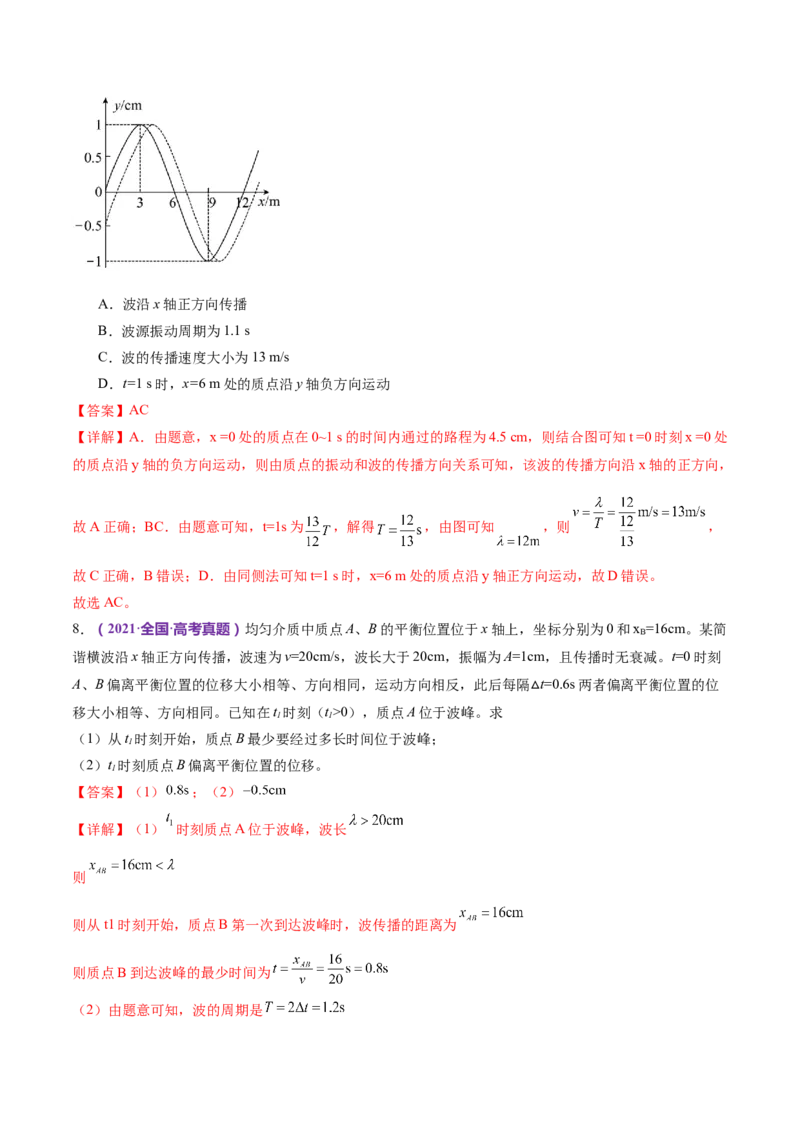 专题15机械振动与机械波（练习）（解析版）_4.2025物理总复习_2024年新高考资料_2.2024二轮复习_2024年高考物理二轮复习讲练测（新教材新高考）
