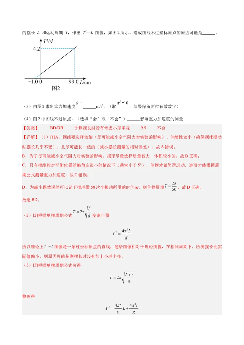 押广东卷实验探究题2力学实验（解析版）_4.2025物理总复习_2024年新高考资料_5.2024三轮冲刺_备战2024年高考物理临考题号押题（广东专用）324210116