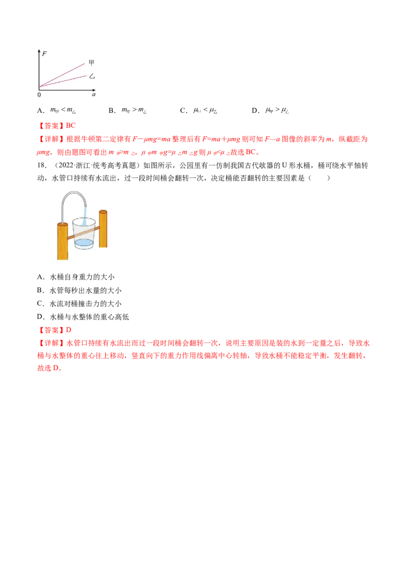 第06讲重力弹力摩擦力（练习）（解析版）_4.2025物理总复习_2024年新高考资料_1.2024一轮复习_2024年高考物理一轮复习讲练测（新教材新高考）_第06讲重力弹力摩擦力（练习）