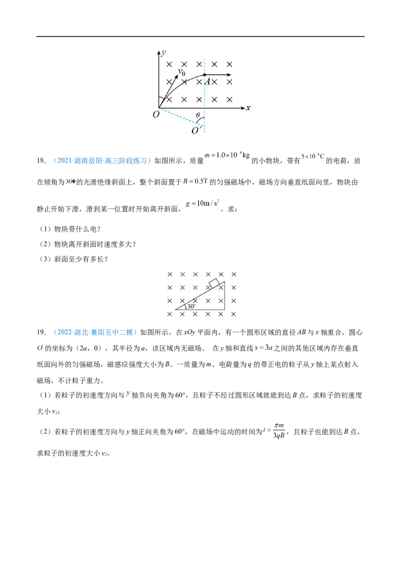 专题24磁场对运动电荷(带电体)的作用&mdash;&mdash;全攻略备战2023年高考物理一轮重难点复习（原卷版）_4.2025物理总复习_2023年新高复习资料_一轮复习