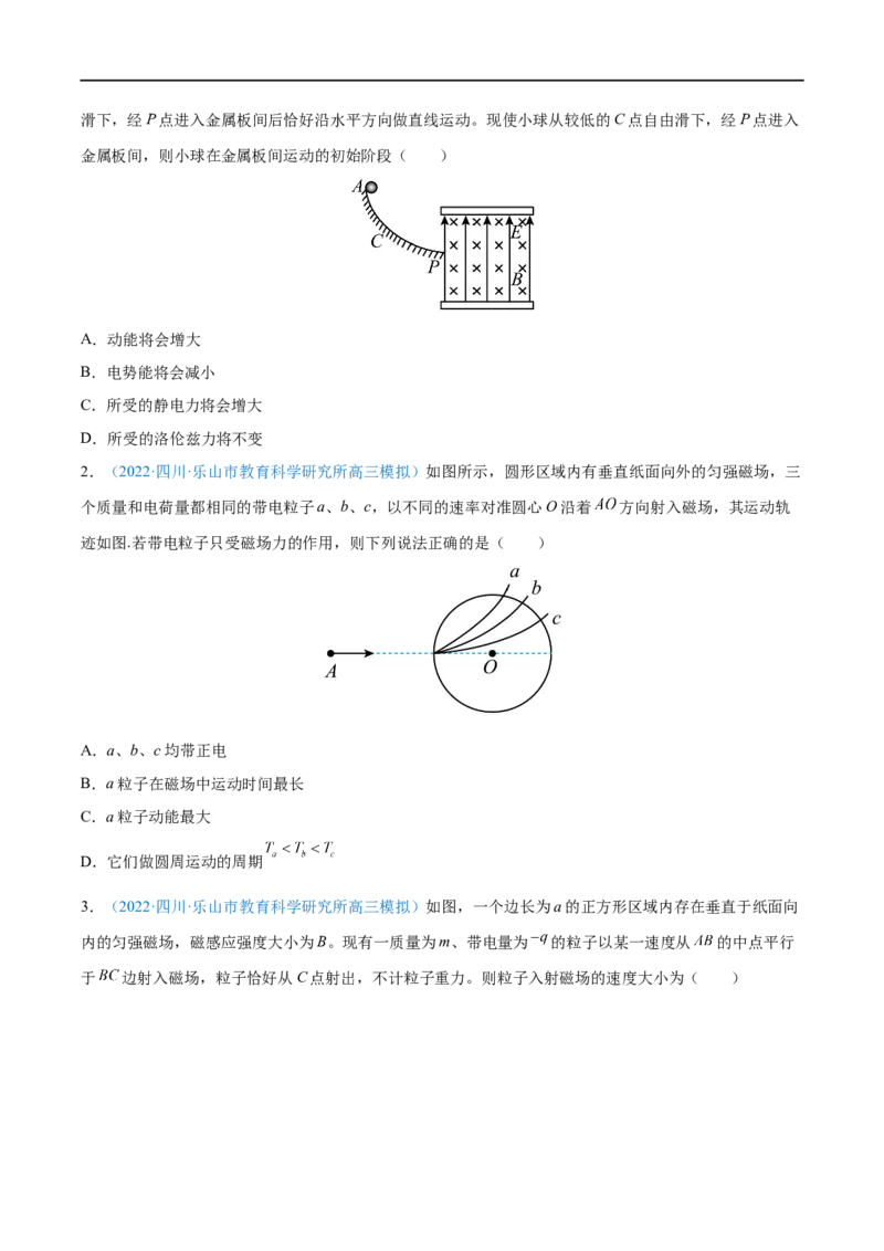 专题24磁场对运动电荷(带电体)的作用&mdash;&mdash;全攻略备战2023年高考物理一轮重难点复习（原卷版）_4.2025物理总复习_2023年新高复习资料_一轮复习