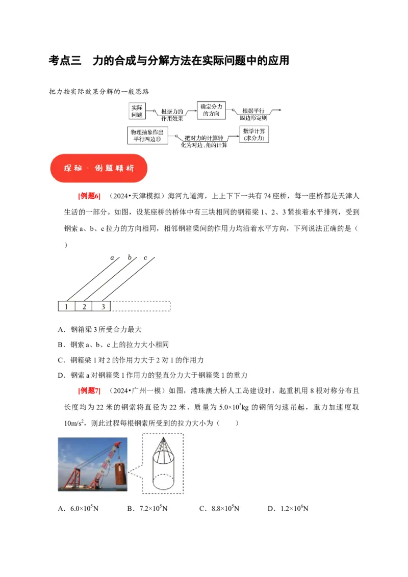 第4讲　力的合成和分解（原卷版）_4.2025物理总复习_2025年新高考资料_一轮复习_2025届高考物理一轮复习考点精讲精练（全国通用）（完结）