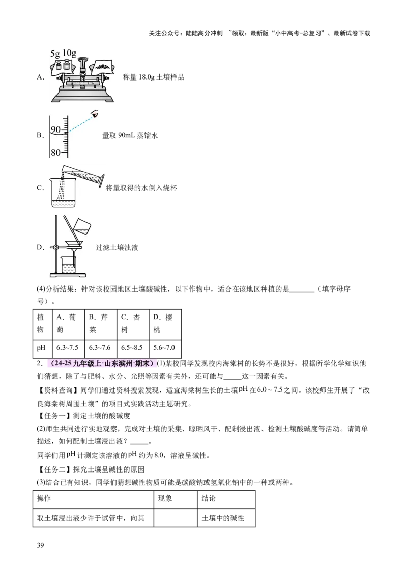 主题六跨学科实践活动（讲练）（原卷版）_02中考总复习（2026版更新中）_05-化学-中考总复习_2025年中考复习资料_2025中考二轮课件ppt+讲义+练习化学_讲义+练习