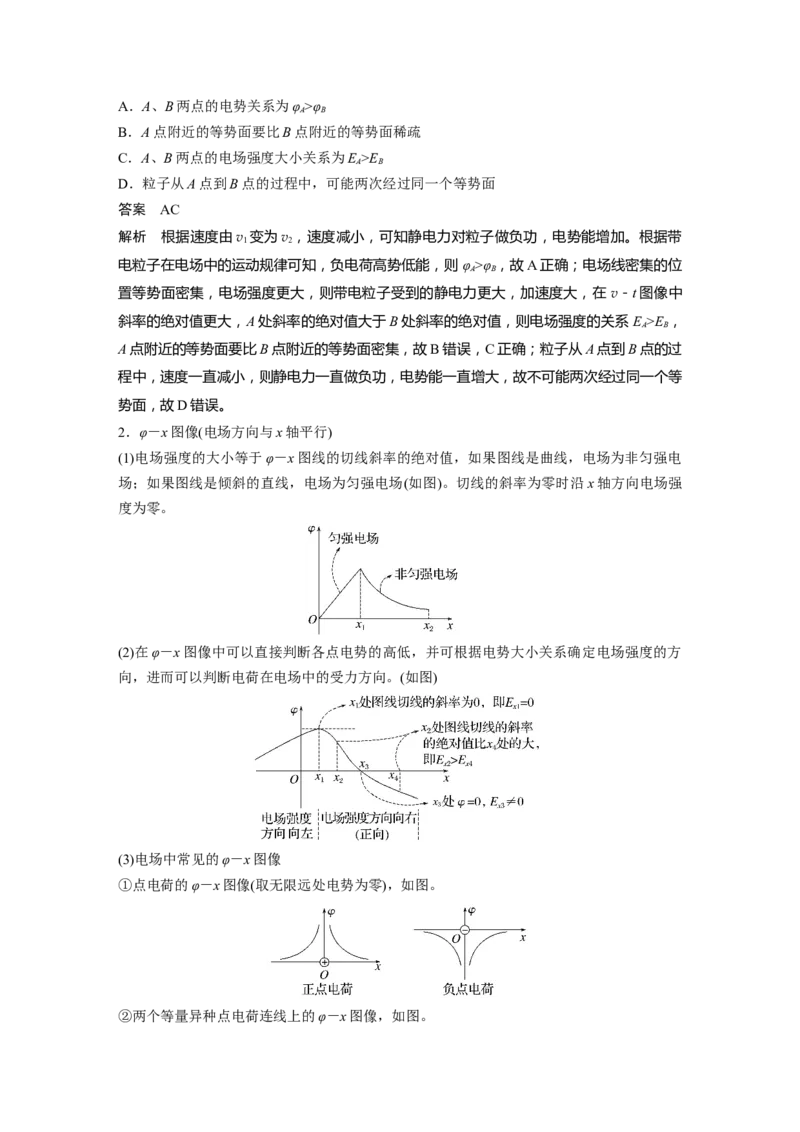 第九章　第3课时　专题强化：电场中的图像问题　电场中的功能关系_4.2025物理总复习_2025年新高考资料_一轮复习_2025物理大一轮复习讲义+课件ppt（完结）_配套Word版文档第七~十章