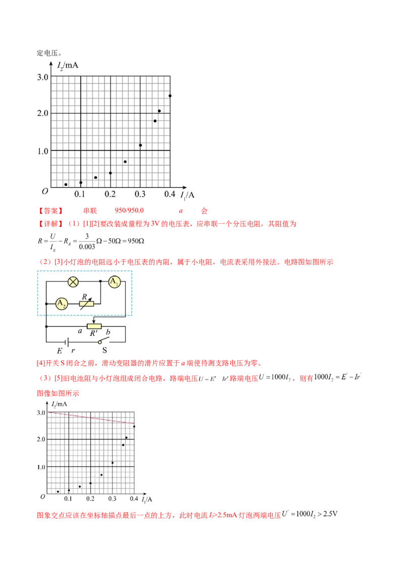 第44讲电学实验基础（练习）（解析版）_4.2025物理总复习_2024年新高考资料_1.2024一轮复习_2024年高考物理一轮复习讲练测（新教材新高考）_第44讲电学实验基础（练习）