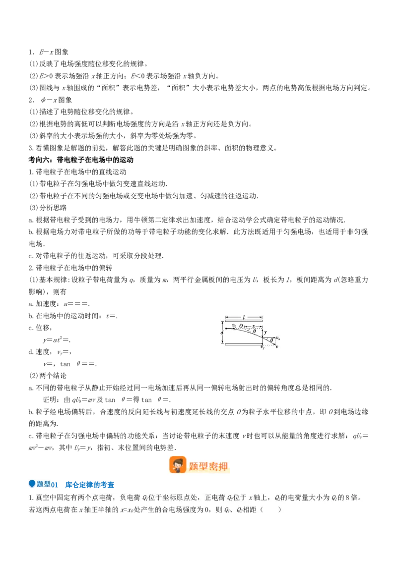 压轴题05带电粒子在电场中运动（解析版）_4.2025物理总复习_2024年新高考资料_5.2024三轮冲刺_2024年高考物理压轴题专项训练（新高考通用）