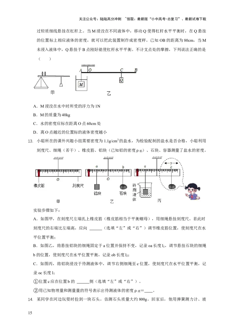 易错点11杠杆平衡、动态平衡分析（4陷阱点5题型）（原卷版）_02中考总复习（2026版更新中）_04-物理-中考总复习_2025年中考复习资料_2025年中考物理考试易错题（全国通用）