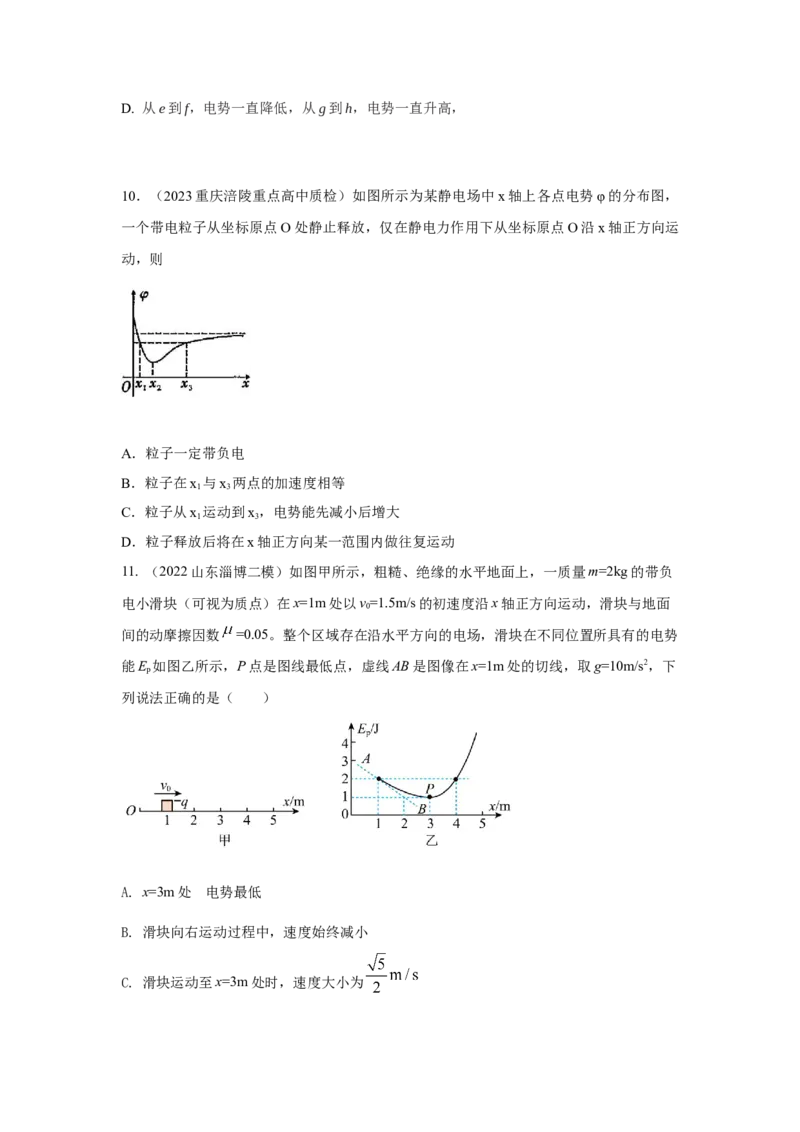 模型41电场图像信息模型（原卷版）-2024高考物理二轮复习80模型最新模拟题专项训练_4.2025物理总复习_2024年新高考资料_2.2024二轮复习_2024高考物理二轮复习80模型最新模拟题专项训练