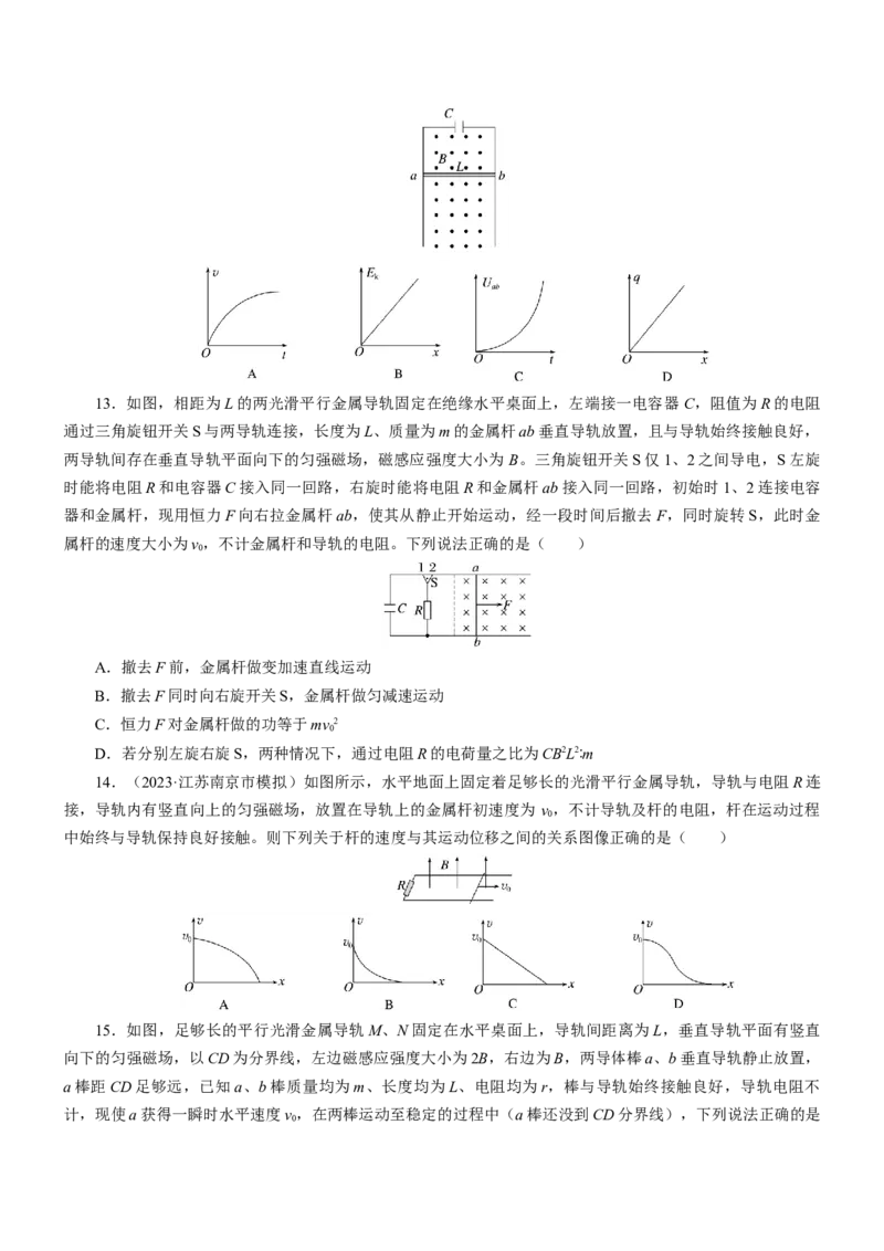 押江苏卷11题磁场、电磁感应（原卷版）_4.2025物理总复习_2024年新高考资料_5.2024三轮冲刺_备战2024年高考物理临考题号押题（江苏卷）322751514