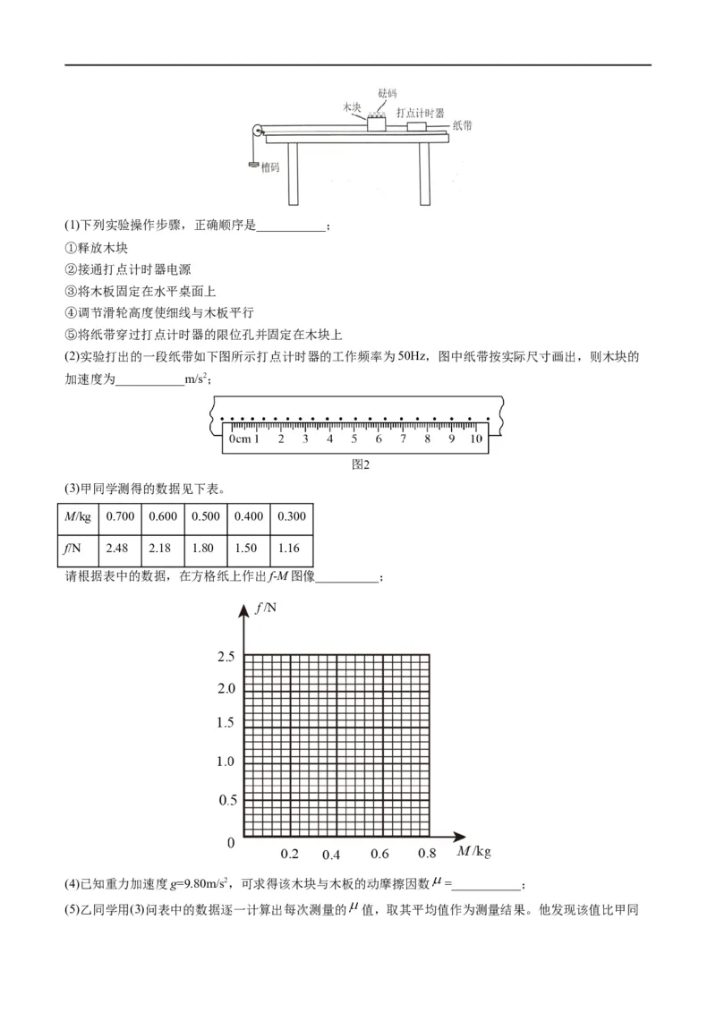 专题17力学实验(原卷版）_4.2025物理总复习_赠品通用版（老高考）复习资料_二轮复习_2023年高考物理毕业班二轮热点题型归纳与变式演练（全国通用）