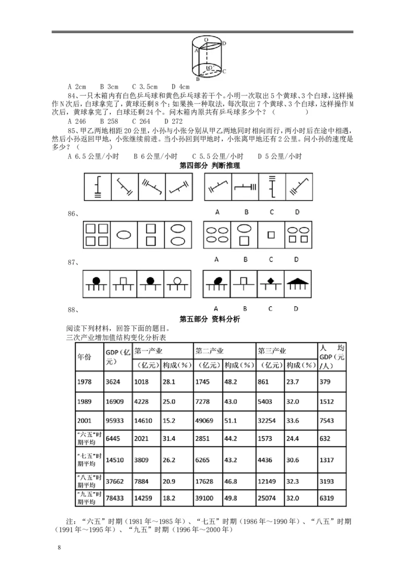 2005年浙江公务员考试《行测》真题_34省+国考真题_此文件夹为word版,不推荐使用_此word版为,不推荐使用_此word版为,不推荐使用_此word版为,不推荐使用