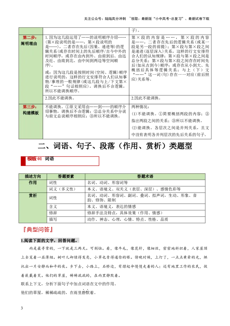 干货03文学文本阅读类题型（答题模板）-2025年中考语文答题技巧与模板构建_02中考总复习（2026版更新中）_01-语文-中考总复习_2025年中考资料_2025年中考语文答题方法模板
