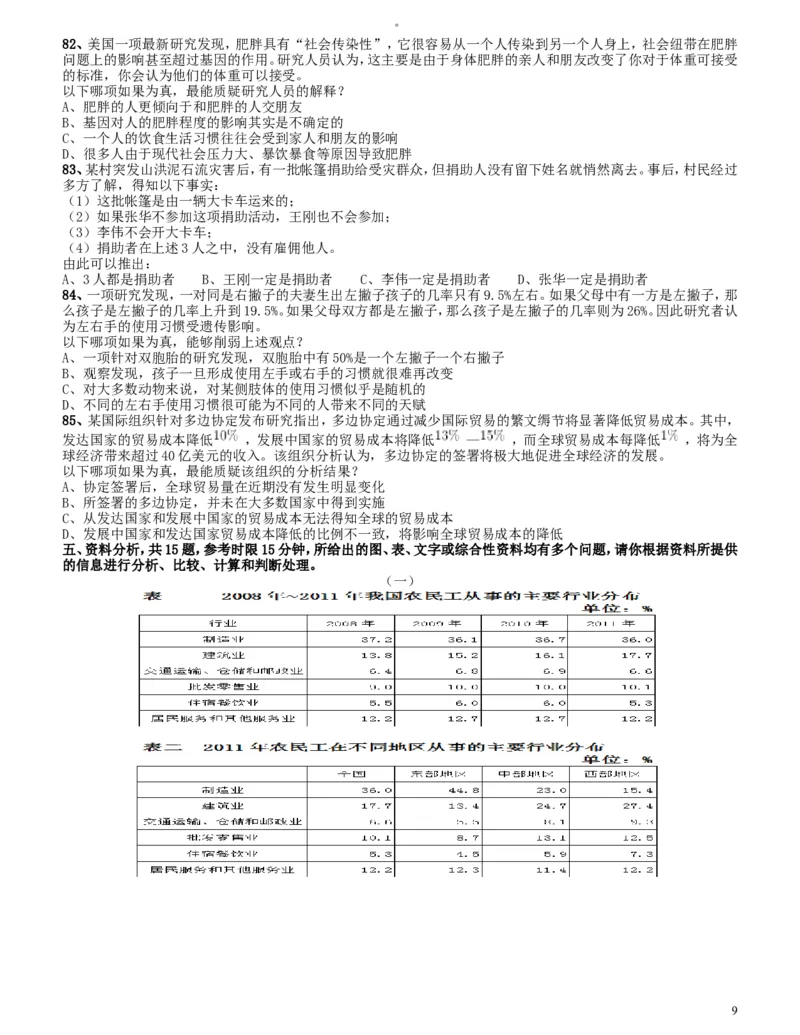 2015上半年四川公务员《行测》真题试卷_34省+国考真题_此文件夹为word版,不推荐使用_此word版为,不推荐使用_此word版为,不推荐使用_四川公务员考试真题word版