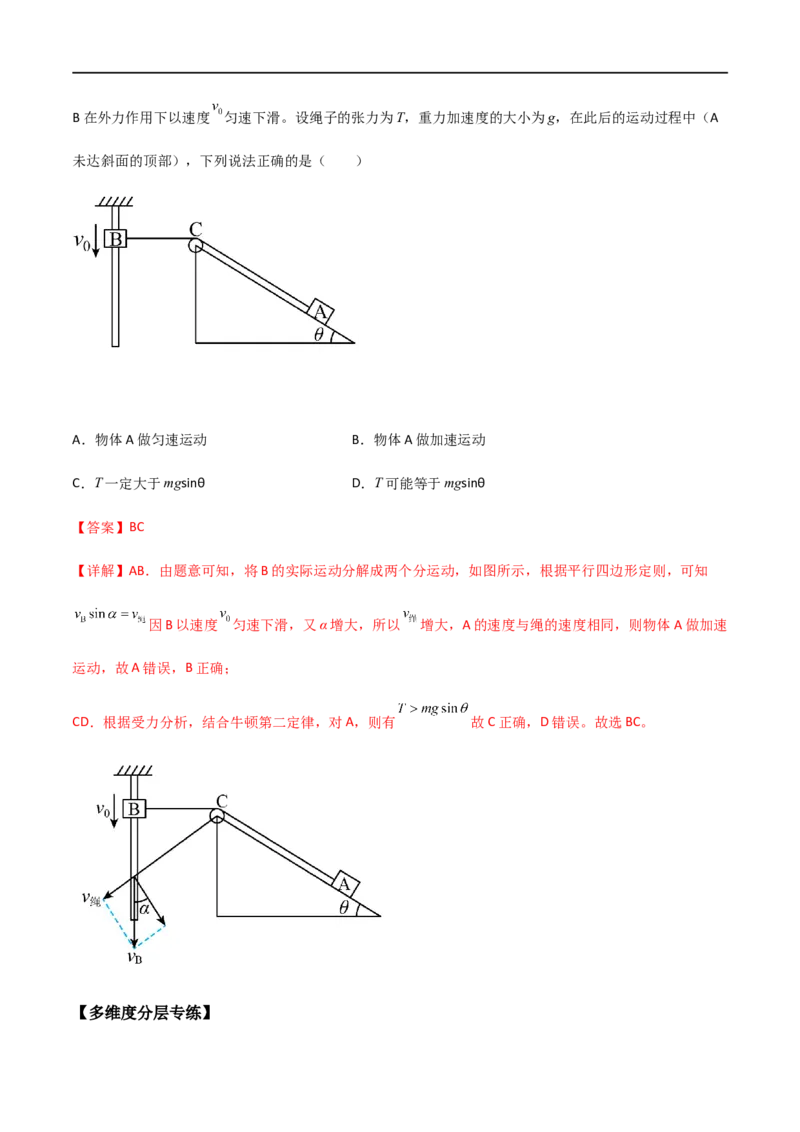 专题21曲线运动运动的合成与分解（解析版）_4.2025物理总复习_2023年新高复习资料_一轮复习_2023届高三物理一轮复习多维度导学与分层专练