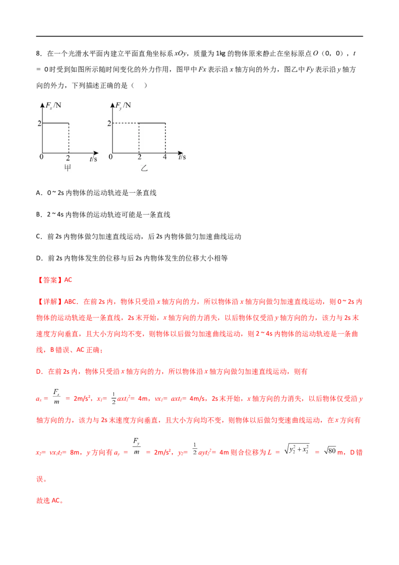 专题21曲线运动运动的合成与分解（解析版）_4.2025物理总复习_2023年新高复习资料_一轮复习_2023届高三物理一轮复习多维度导学与分层专练