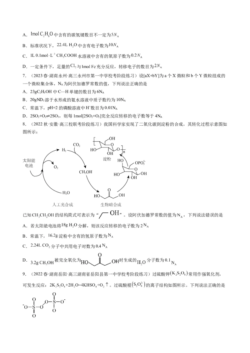 02阿伏加德罗常数的判断-暑假培优（解析版）_2025秋高中《化学暑假衔接讲义》新高一、二、三（培优讲义+暑假作业本）_新高三化学暑假培优专练