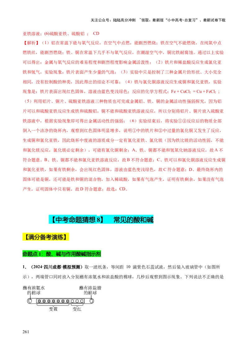 化学-2024年中考考前最后一课_02中考总复习（2026版更新中）_05-化学-中考总复习_2024年中考复习资料_三轮复习