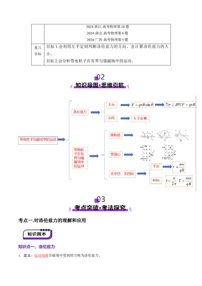第47讲带电粒子在磁场中的运动（讲义）（解析版）_4.2025物理总复习_2025年新高考资料_一轮复习_2025年高考物理一轮复习讲练测（新教材新高考）