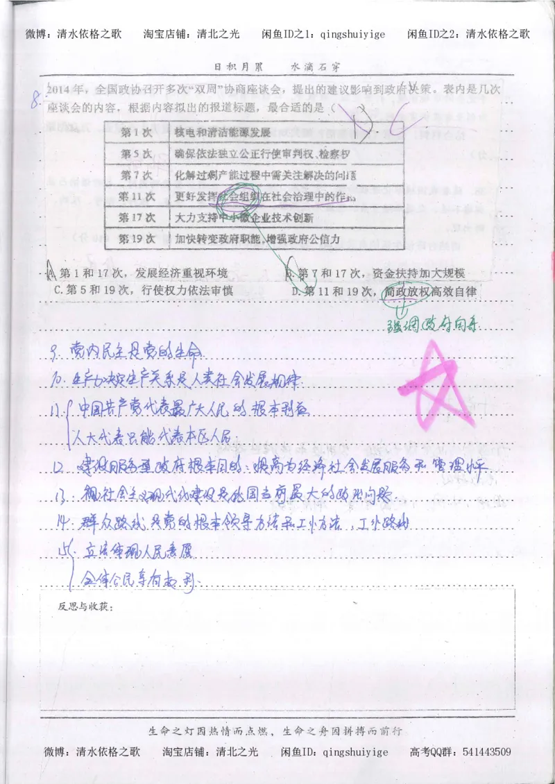 3.衡水中学高考积累与改错_高二政治（第1本）_277页_高中衡水学霸笔记_高中全部赠品_错题集高中九科_政治积累与改错