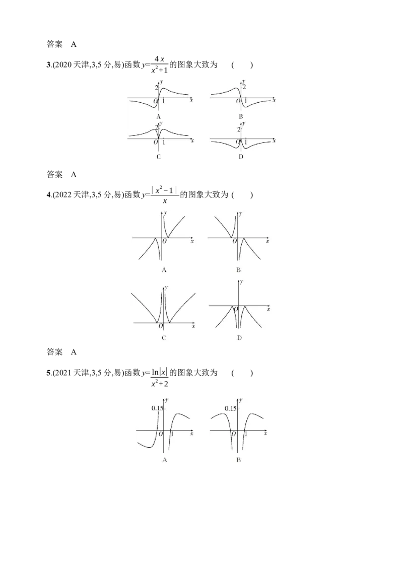 3.7　函数图象（含答案）_2.2025数学总复习_2025年新高考资料_一轮复习_2025新教材数学高考第一轮基础练习（含答案）