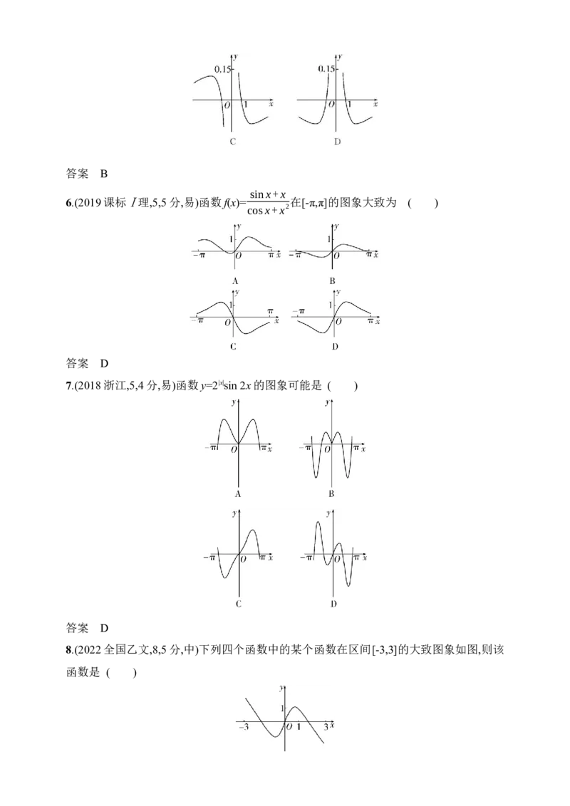3.7　函数图象（含答案）_2.2025数学总复习_2025年新高考资料_一轮复习_2025新教材数学高考第一轮基础练习（含答案）
