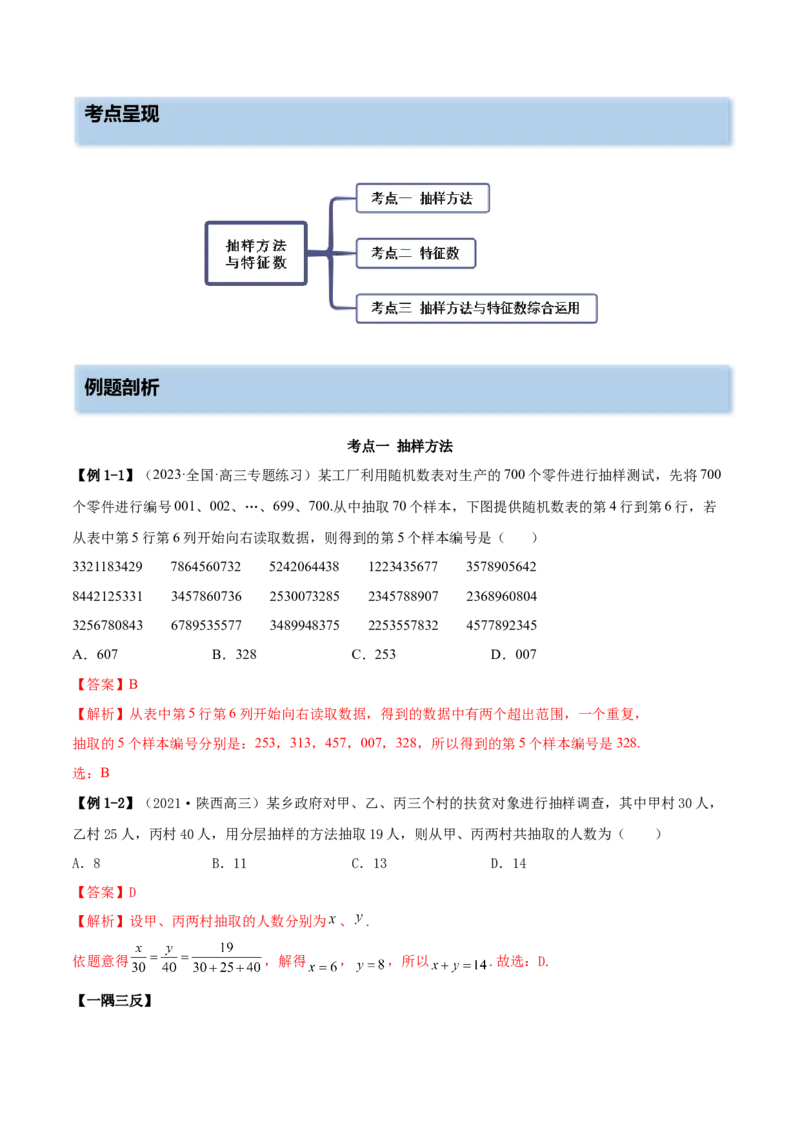 6.1抽样方法及特征数（精讲）（基础版）（解析版）_2.2025数学总复习_2023年新高考资料_一轮复习_2023年高考数学一轮复习（基础版）（新高考地区专用）