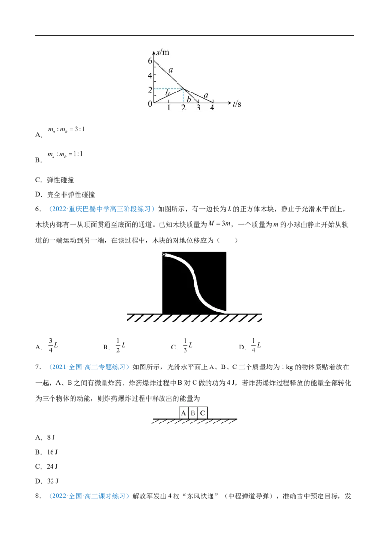 专题17动量守恒定律及应用&mdash;&mdash;全攻略备战2023年高考物理一轮重难点复习（原卷版）_4.2025物理总复习_2023年新高复习资料_一轮复习_全攻略备战2023年高考物理一轮重难点复习