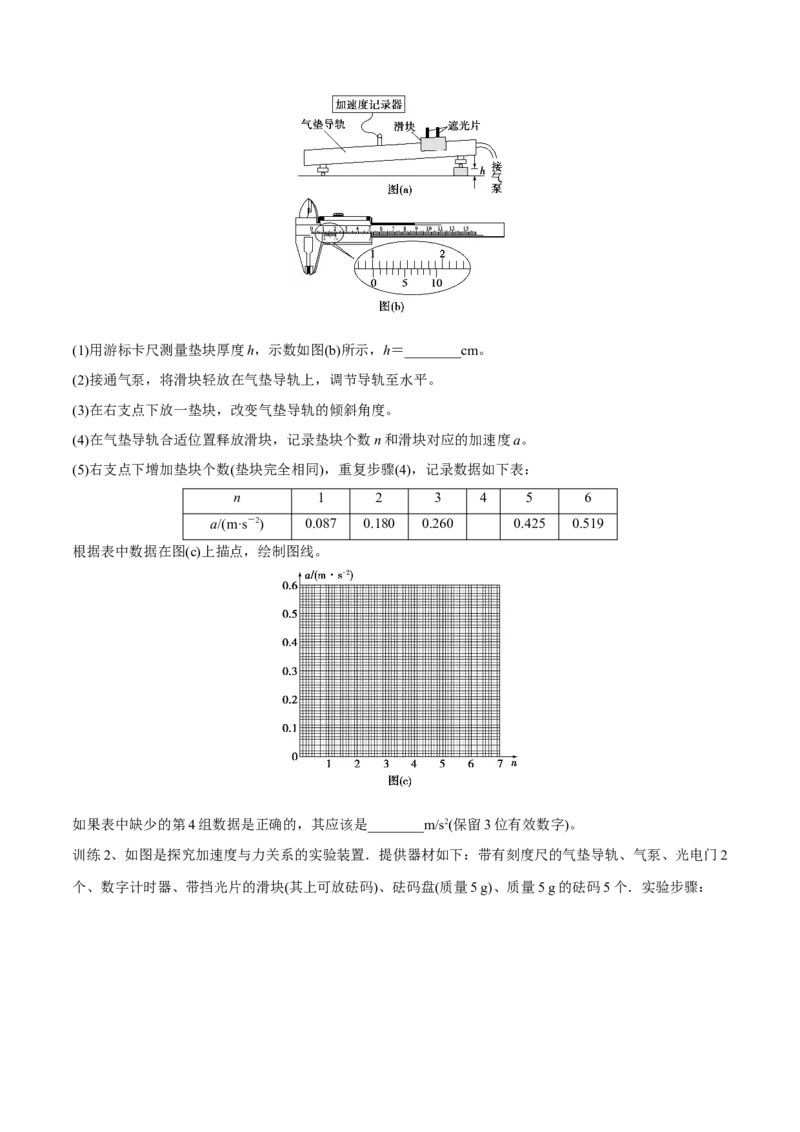 第五讲探究加速度与物体受力、物体质量的关系（原卷版）_4.2025物理总复习_2023年新高复习资料_一轮复习_2023年高三物理一轮复习精讲精练278111462_第三章牛顿运动定律
