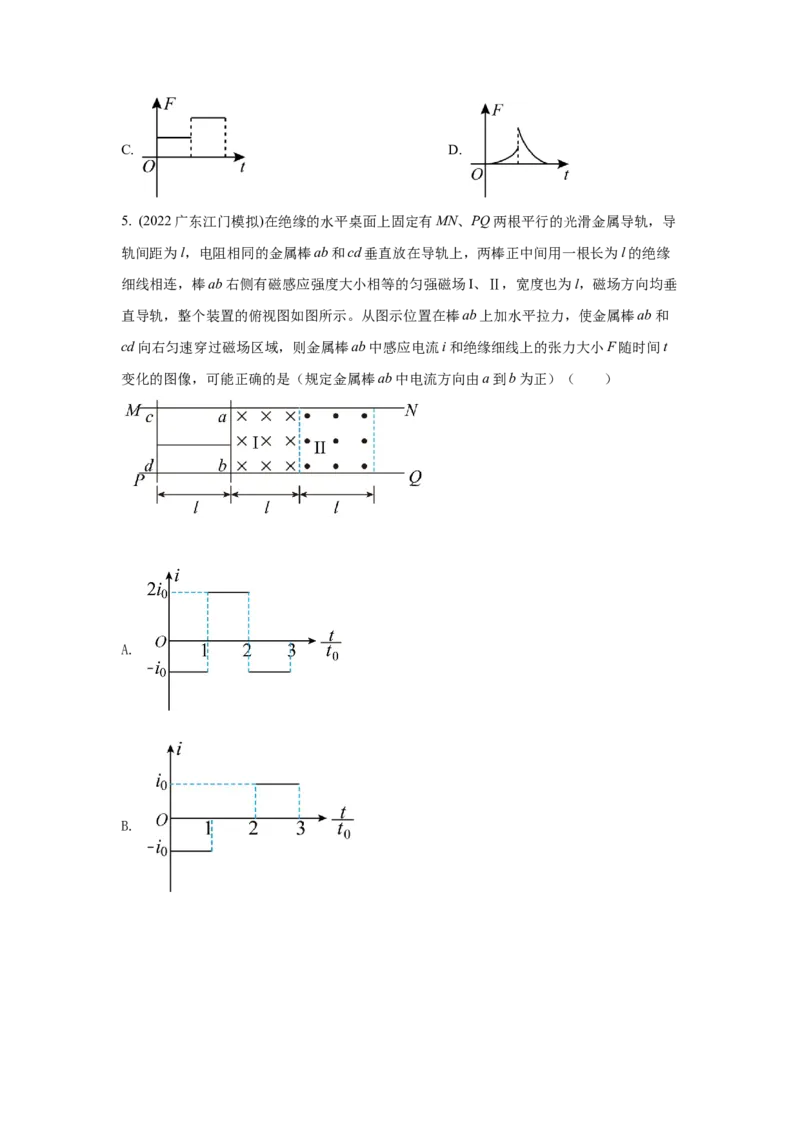 模型63电磁感应+图像模型（原卷版）-2024高考物理二轮复习80模型最新模拟题专项训练_4.2025物理总复习_2024年新高考资料_2.2024二轮复习_2024高考物理二轮复习80模型最新模拟题专项训练