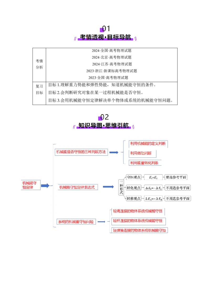 第21讲机械能守恒定律（讲义）（解析版）_4.2025物理总复习_2025年新高考资料_一轮复习_2025年高考物理一轮复习讲练测（新教材新高考）