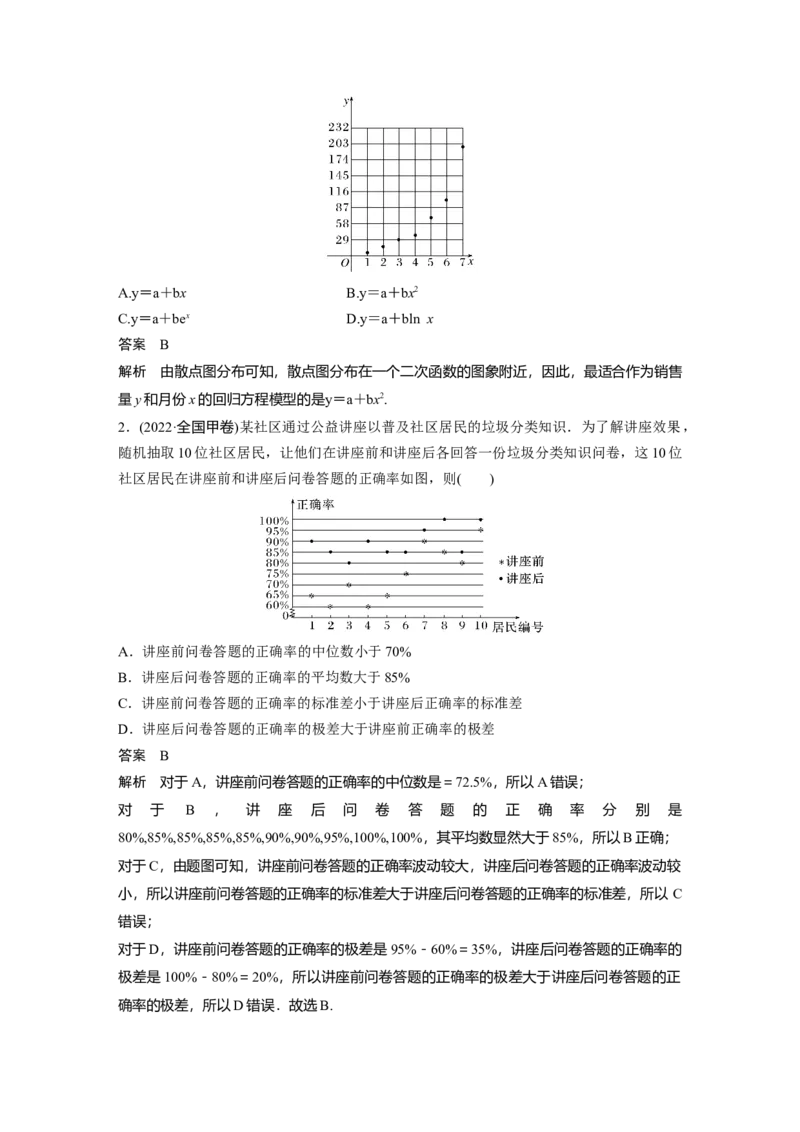 2023年高考数学二轮复习(全国版理)第1部分专题突破专题5第3讲　统计与统计案例_2.2025数学总复习_赠品通用版（老高考）复习资料_二轮复习
