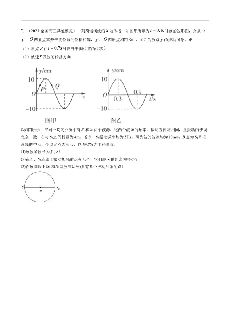 专题14振动和波（原卷版）_4.2025物理总复习_赠品通用版（老高考）复习资料_二轮复习_2023年高考物理毕业班二轮热点题型归纳与变式演练（全国通用）
