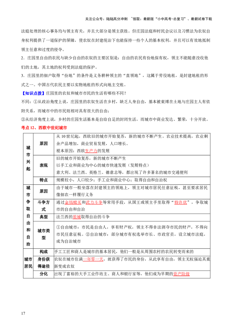 主题11+古代世界（历史时空+热词背诵+考点梳理+素养导向+命题预测）-2025年中考历史一轮知识点梳理_02中考总复习（2026版更新中）_06-历史-中考总复习_2025年中考复习资料