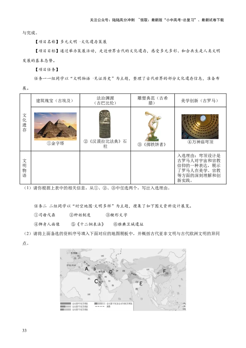 主题11+古代世界（历史时空+热词背诵+考点梳理+素养导向+命题预测）-2025年中考历史一轮知识点梳理_02中考总复习（2026版更新中）_06-历史-中考总复习_2025年中考复习资料