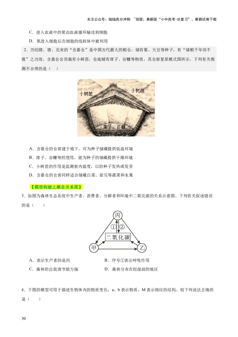 主题四植物的生活（讲练）（原卷版）_02中考总复习（2026版更新中）_08-生物-中考总复习_2025中考复习资料_2025中考二轮课件ppt+讲义+练习生物_讲义+练习