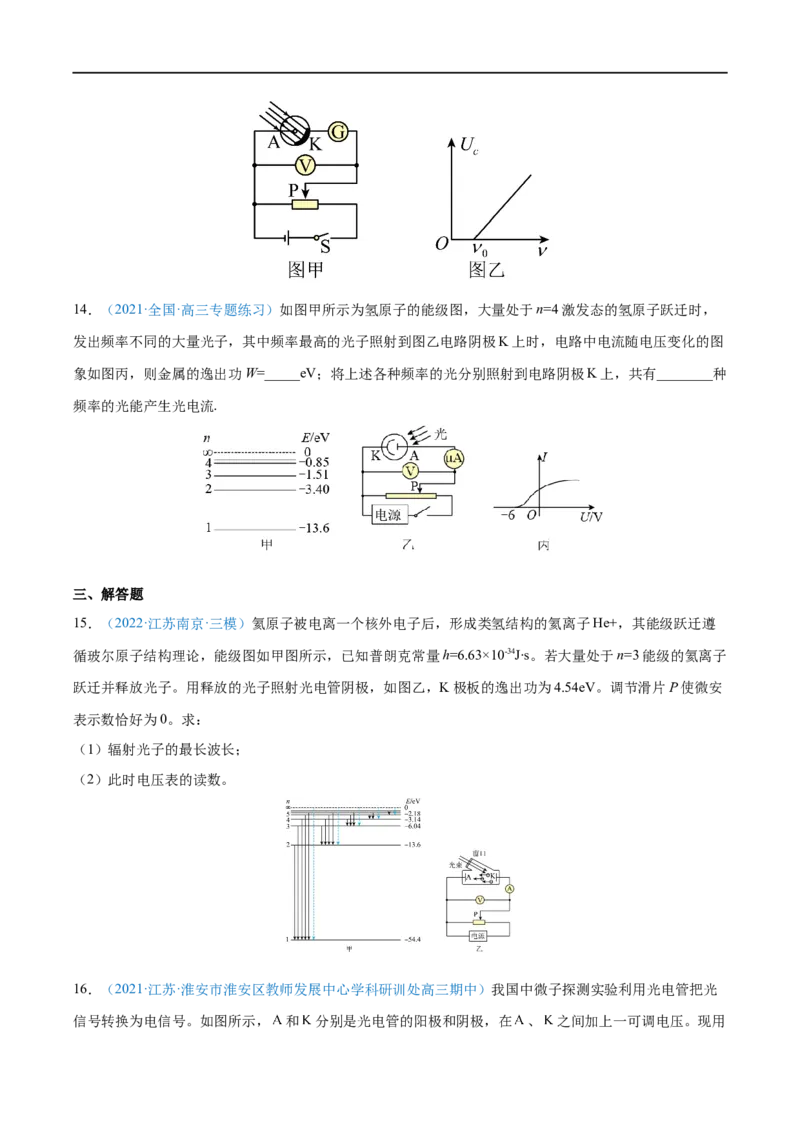 专题36原子结构和波粒二象性&mdash;&mdash;全攻略备战2023年高考物理一轮重难点复习（原卷版）_4.2025物理总复习_2023年新高复习资料_一轮复习_全攻略备战2023年高考物理一轮重难点复习