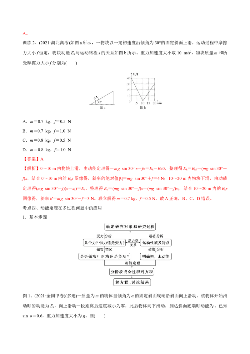 第二讲动能定理（解析版）_4.2025物理总复习_2023年新高复习资料_一轮复习_2023年高三物理一轮复习精讲精练278111462_第六章机械能守恒定律