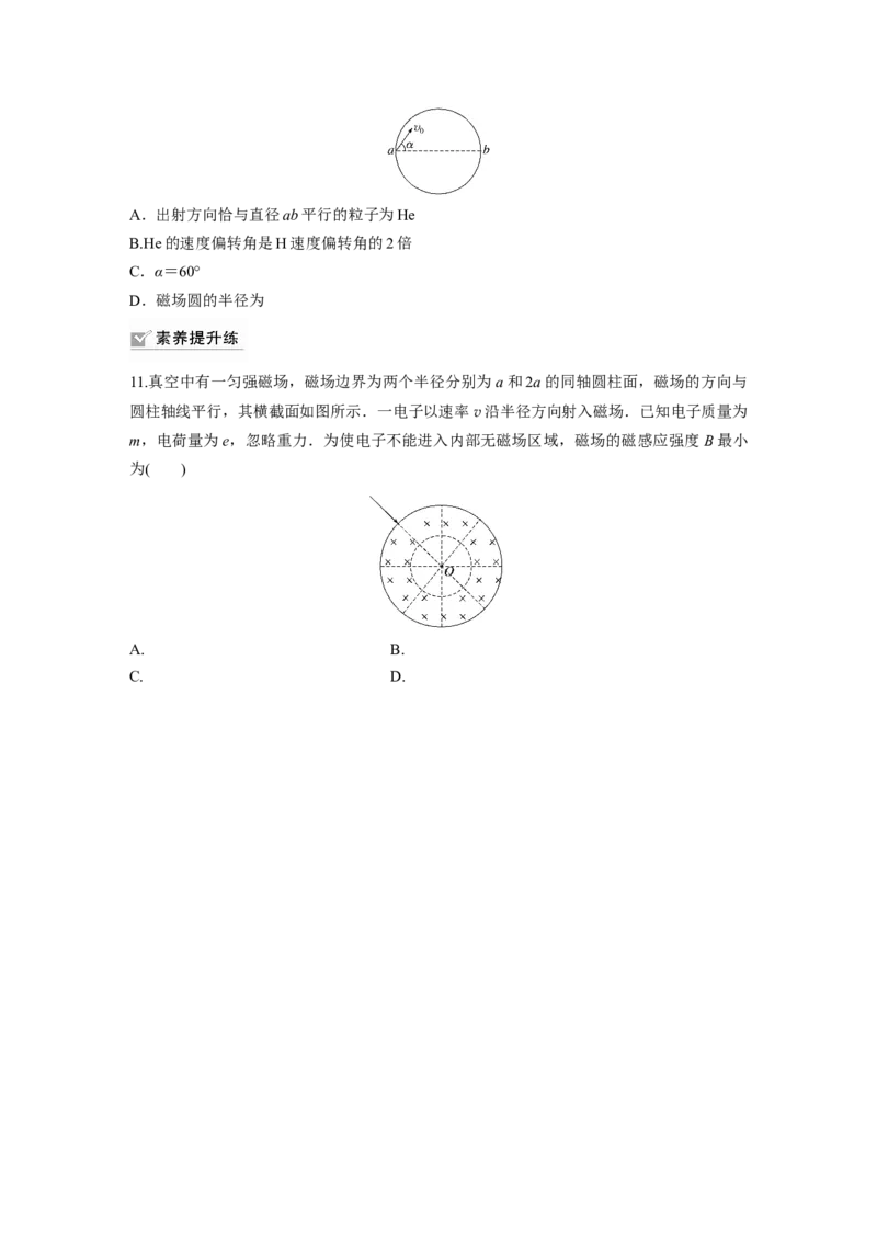 第11章专题强化练107　带电粒子在有界匀强磁场中的运动_4.2025物理总复习_2024年新高考资料_1.2024一轮复习_2024年高考物理一轮复习讲义（新人教版）_学生版在此文件夹_一轮复习85练