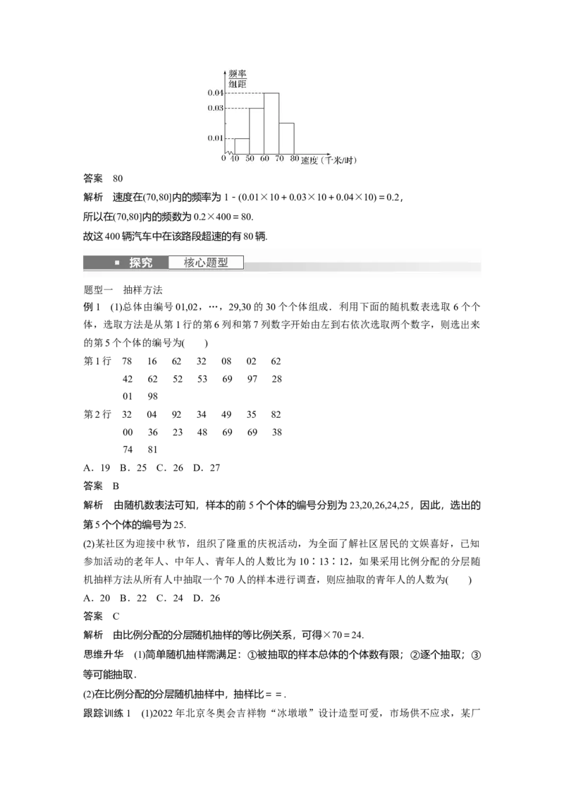 2024年高考数学一轮复习（新高考版）第9章　&sect;9.1　随机抽样、统计图表_2.2025数学总复习_2024年新高考资料_1.2024一轮复习_2024年高考数学一轮复习讲义（新高考版）