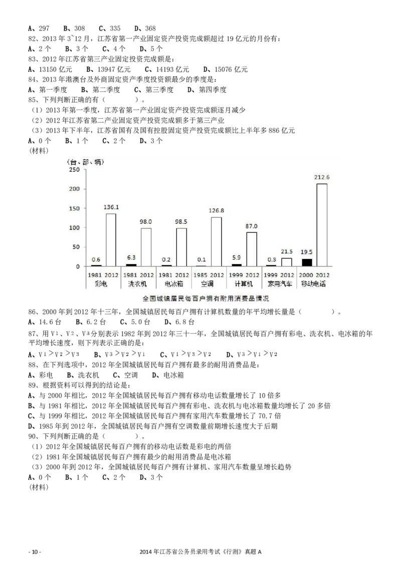 2014年0323江苏公务员考试《行测》真题（C卷）_34省+国考真题_34省考+国考pdf版推荐用这个版本_34省行测+申论真题pdf推荐用这个版本_江苏公务员考试真题pdf版_行测题目