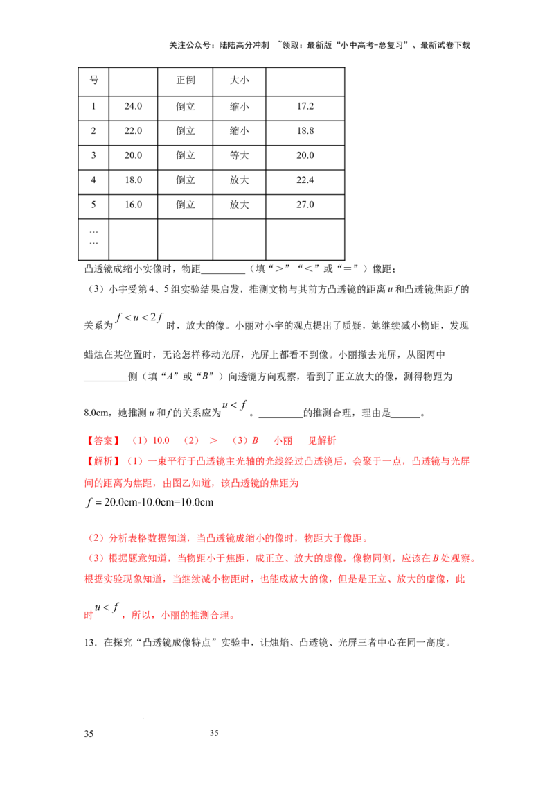 必考实验17.探究凸透镜成像的规律（解析版）_02中考总复习（2026版更新中）_04-物理-中考总复习_2025年中考复习资料_2025年物理中考二轮复习21个必考12个常考实验三题型新考法专项精练