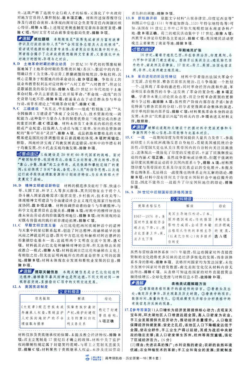 2026版金考卷&middot;百校联盟高考领航卷历史（新教材版）-答案_2026版金考卷&middot;百校联盟高考领航卷（全科）_2026版金考卷&middot;百校联盟高考领航卷历史（新教材版）
