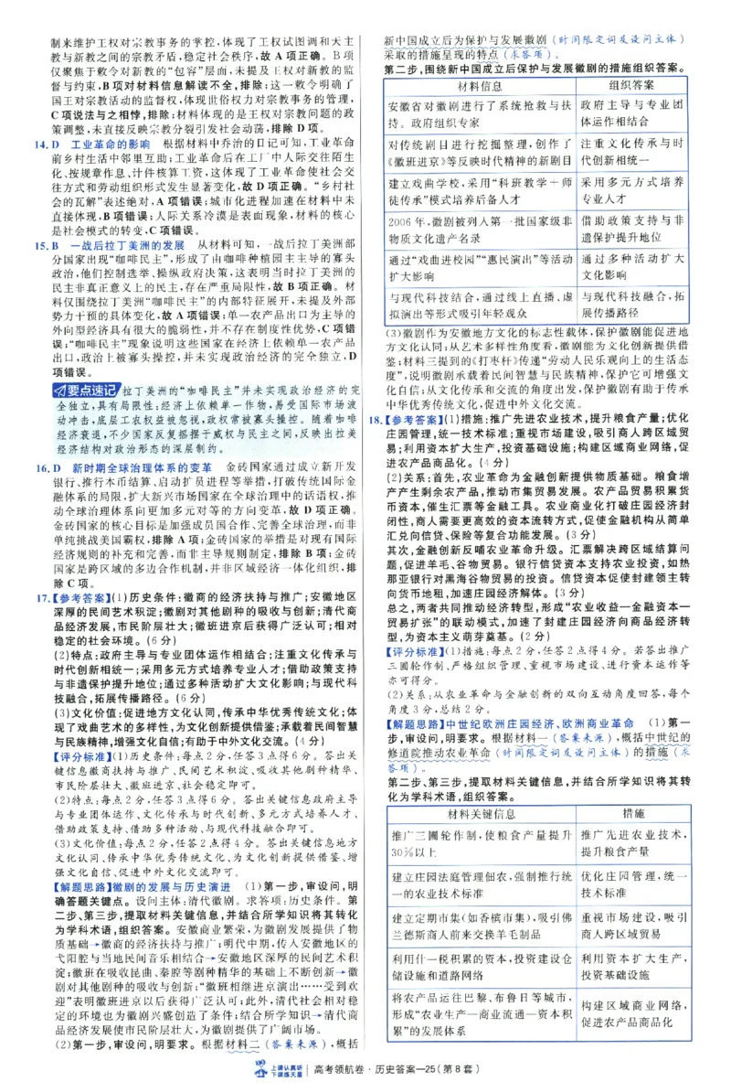 2026版金考卷&middot;百校联盟高考领航卷历史（新教材版）-答案_2026版金考卷&middot;百校联盟高考领航卷（全科）_2026版金考卷&middot;百校联盟高考领航卷历史（新教材版）